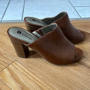 White Mountain Heeled Mules